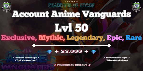 Gambar Product Accounts Anime Vanguards Lvl 50 | Instant Delivery