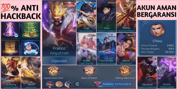 Gambar Product SKIN 404!! 1 LEGEND, JUJUTSU KAISEN JULIAN, 2 KOF, 2 ASPIRANT, 2 TRANSFORMERS, 2 COLECTOR, 14 LUCKYBOX, FULL SKIN VENOM & BLAZING & LIGHTBORN, 25 EPIC