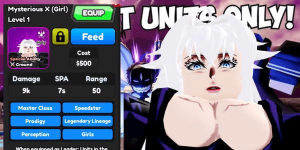 Gambar Product Mysterious X Girl / Female Gojo (Pure) - All Star Tower Defense ASTD