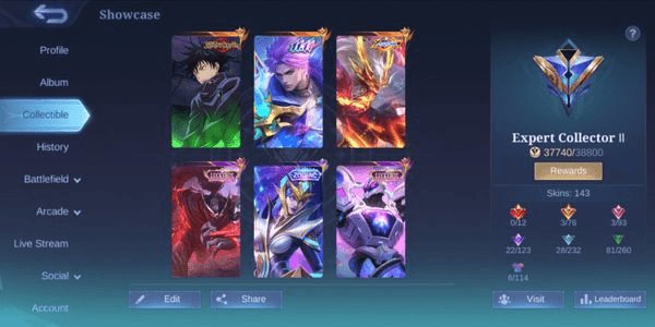 Gambar Product SMURF ACCOUNT SULTAN JJK MEGUMI ALL STARS MOSKOV NOLAN 1111 LUCKYBOX HAYABUSA URANUS NATALIA COLLECTOR FULL SPEC DESCRIPTION FREE BONUS