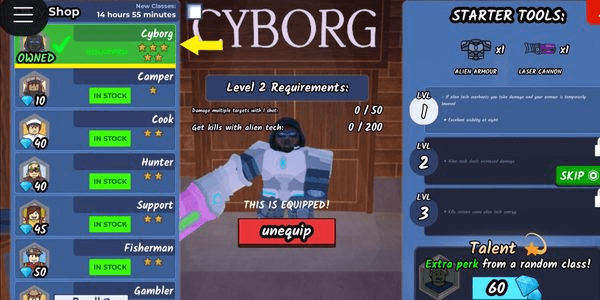 Gambar Product Akun Cyborg - 99 Night In The Forest