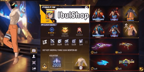 Gambar Product AKUNFFPRIME6 SKINEVOGUN7 SG25RASA BUNDLESPEKGGNARUTO DANA PELAJAR