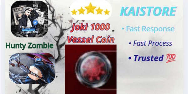 Gambar Product Joki Hunty Zombie | 1000 Vessel Coin | Fast Process