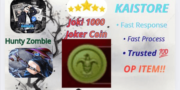 Gambar Product Joki Hunty Zombie | 1000 Joker Coin | Fast Process