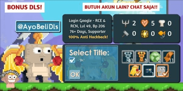 Gambar Product Akun Dr Title + Mercy Murah