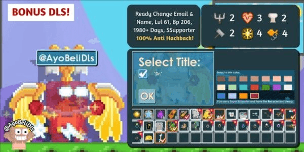 Gambar Product Akun Dr Title + Mercy + Anime Action Hair + Feye + Zeus + Samille Soul Abductor + Ances Lvl 2 + Nagini Mount + Super Supporter