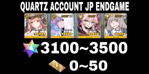 Gambar Product Akun SQ FGO JP Quad Support+Free SSR