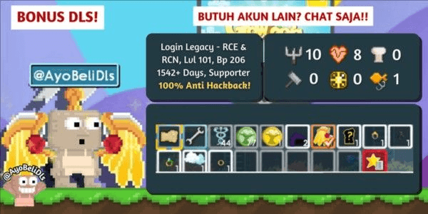 Gambar Product Akun Mercy + 177 Growtoken + Level 100 + Role Farmer Max +  Mini You + Ring of Shrinking + Ring of Winds + One ring + Snow Aura + Supporter