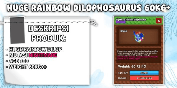 Gambar Product RAINBOW HATCHED DILOPHOSAURUS