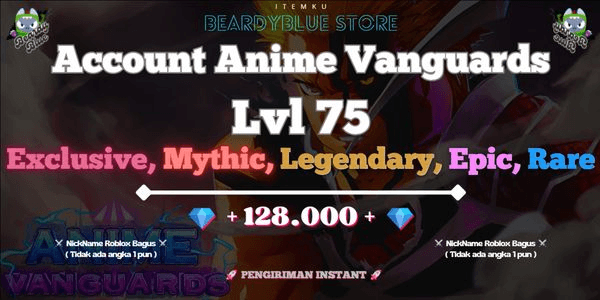 Gambar Product Accounts Anime Vanguards Lvl 75 | Instant Delivery