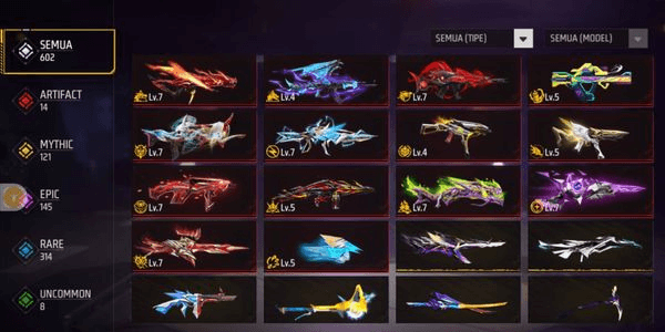 Gambar Product AKUN FF SULTAN MAXX 9 + SG REPPER