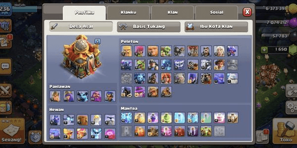 Gambar Product Town Hall 16 Semi Max / Deff dan Pasukan GG