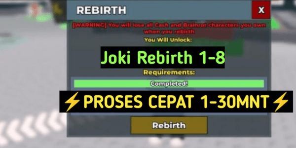 Gambar Product Joki Rebirth 1-8 - Steal A Brainrot