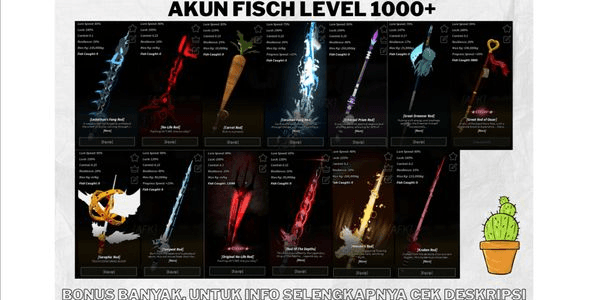 Akun Fisch Level 1000+ | Info selengkapnya Cek Deskripsi !!!