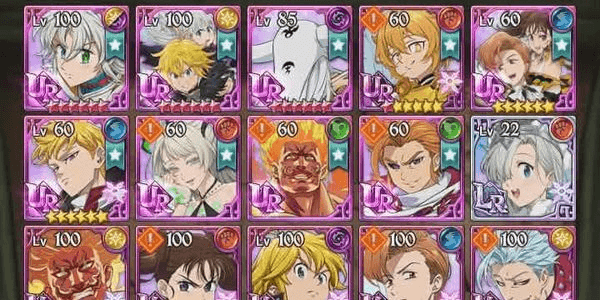 Gambar Product Akun Seven Deadly Sins Grand Cross Murah