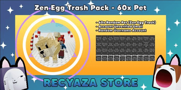Gambar Product Akun Zen Egg Trash Pack - 60x Pet
