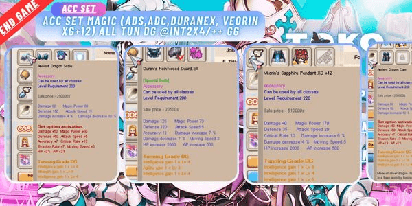 Gambar Product Acc Set Magic (ADS,ADC,DURANEX, VEORIN XG+12) All tun DG @Int2x4_++ GG
