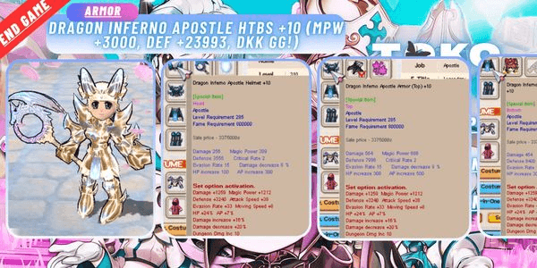 Gambar Product Dragon Inferno Apostle HTBS +10 (Mpw +3000, Def +23993, dkk GG!)