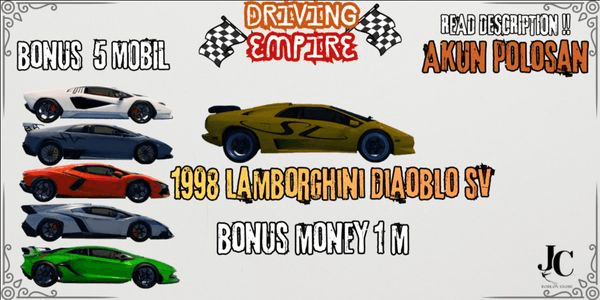 Gambar Product 1998 Lamborghini Diablo SV + 5 BONUS CARS & 1M MONEY - Driving Empire