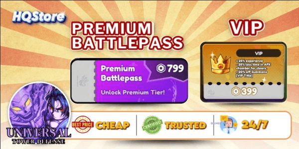 Gambar Product Premium Battlepass + VIP - Universal Tower Defense [1198rb]