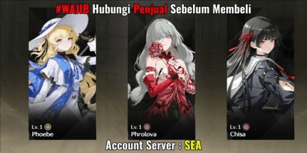 Gambar Product [SEA] Starter UL 10 Phoebe, Chisa, Phrolova + Bonus Random Standard - Fast Delivery !BACADESK