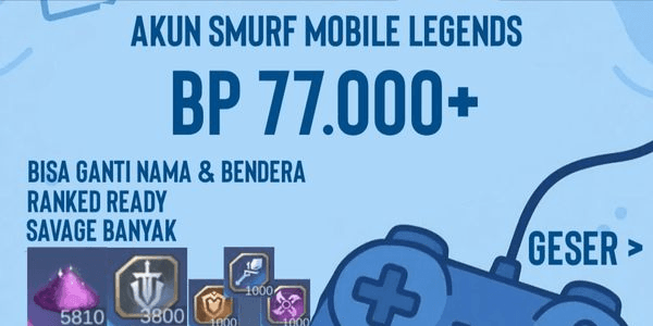 Gambar Product Akun Smurf Sultan BP 64K + GRATIS PILIH 1 HERO