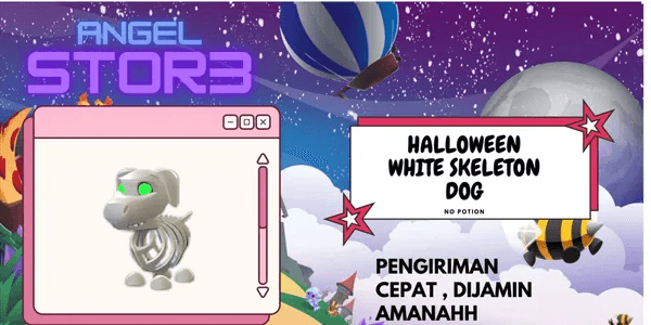 Halloween White Skeleton Dog