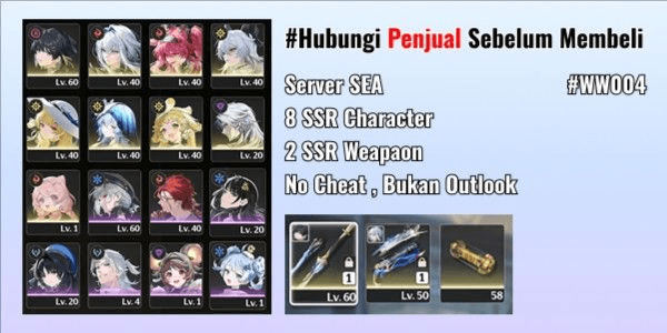 Gambar Product [10 SSR] [5 Limit 1 Signature] Galbrena + Sign, Lupa, Zani, Phoebe, Shorekeeper + WP B5 READ DESC! [SEA] #WW004