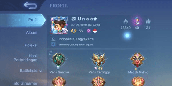 Gambar Product Mlbb Murmer Skin 129 account
