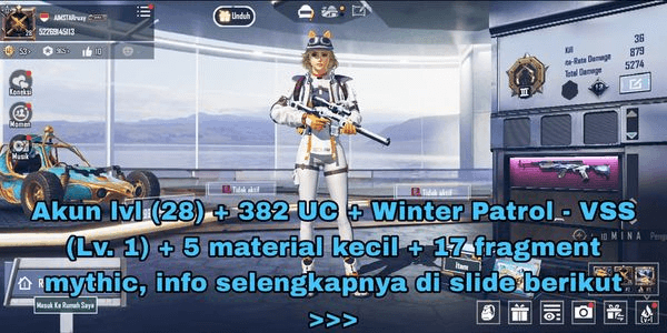 Gambar Product Akun pubg baru + UC