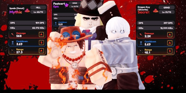 Gambar Product Account 2 Ruler + 90 Trait Rerolls (Ruler Dragon Guy + Ruler Spade) - Universal Tower Defense