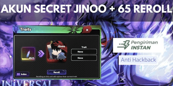 Gambar Product Akun Sung Jin Woo (SJW) Jinoo Secret + 65 Reroll Token