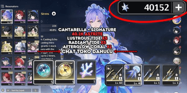 Gambar Product [40.1K ASTRITE][8 SSR] CANTARELLA + SIGNATURE + LINGYANG + JIANXIN + VERINA + EOG + LUSTROUS RAZOR + BLOODPACT + CEK DESC! [SEA] #A44