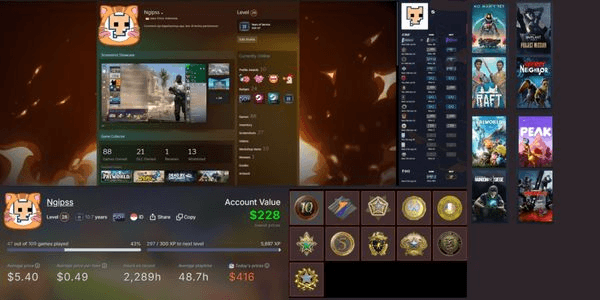 Gambar Product Counter Strike 2 Account | 10 Year Steam Account | Many Games Prime Account with 10+ Medals & Market Already Open