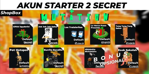 Gambar Product AKUN STARTER | 2 SECRET | STEAL A BRAINROT