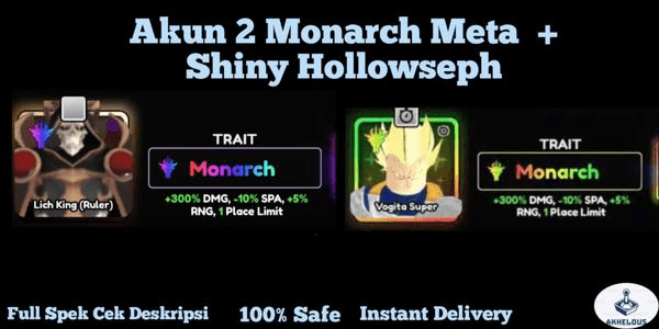Gambar Product Account 2 Monarch Meta (Lich King/Vegita) + Shiny Hollowseph