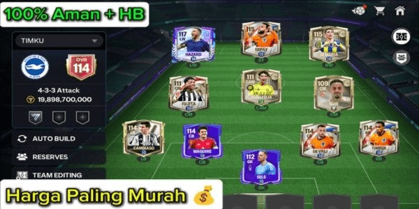 Gambar Product FC MOBILE ACCOUNT OVR 114 CONTAINS DE MARIA