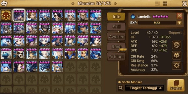 Gambar Product Asia 4 LD5 Zerath, Dark Zenitsu(SW Version), Tetsuya, Lydia +107 NB5, LD4 Deborah, Dark Robo, Leah, 388 6Star Monster