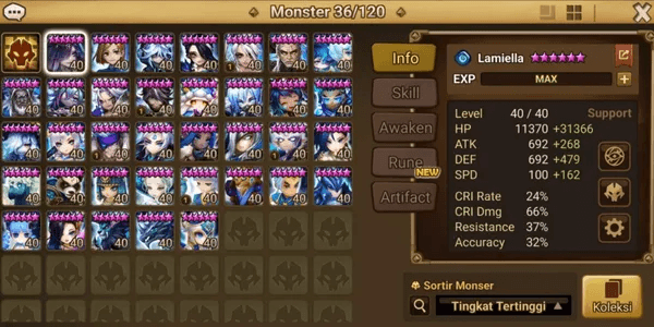 Asia 4 LD5 Zerath, Dark Zenitsu (SW Version), Tetsuya, Lydia +107 NB5, LD4 Deborah, Dark Robo, Leah, 388 6Star Monster