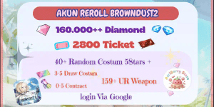 Akun Ghaca BrownDust2 160K+ Diamond I 2800 Ticket I 40+ Skin Costume 5 Stars