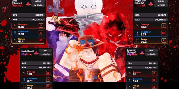 Gambar Product END GAME Account 4 Ruler + Jinoo E1 + 528 Trait Rerolls (Ruler Jinoo + Ruler Dragon Guy + Ruler Berserker + Ruler Spade) - Universal Tower Defense