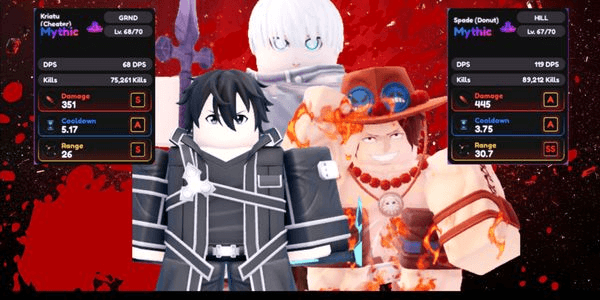 Gambar Product Akun 2 Ruler + 741 Trait Rerolls (Ruler Spade + Ruler Kirito) - Universal Tower Defense