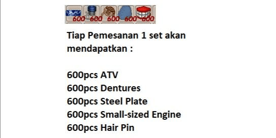 Gambar Product Sevis Quest Set (5 types/set) Dentures, ATV, Steel Plate, Hair Pin, SSE