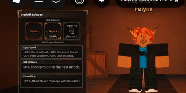 Akun Race Demon & Felynx + Arcane Pickaxe + Many Runes + Many Materials + LV 57 + Coin 10K - The Forge