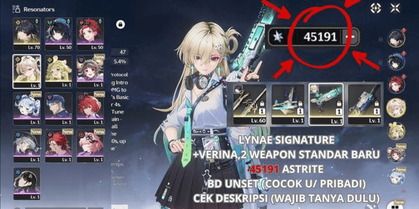 Gambar Product [SEA] [45191 ASTRITE] LYNAE SIGNATURE +VERINA,2 WEAPON STANDAR BARU,BD UNSET