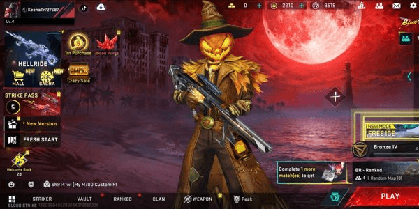 Gambar Product AKUN BLOODSTRIKE - ASIA [ Katana - Ronin, Kala - Starbreaker Lv3, M700 - Celestial Lv2, Ethereal Blue Vector - Celestial Lv2 ] #584952806540