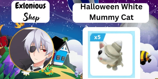 Halloween White Mummy Cat