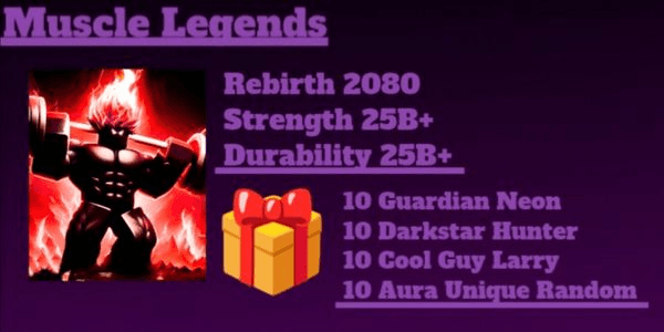 Gambar Product Akun Muscle Legends Rebirth 2080