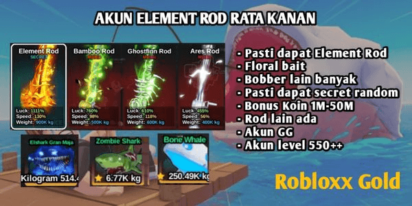 Gambar Product Element Rod Account + Right Average Singularity Bait + Secret
