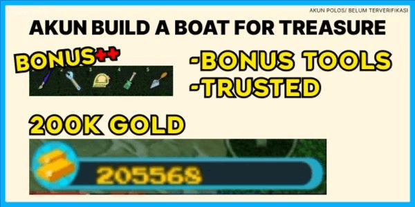 Gambar Product Akun RBL Build a Boat For Treasure 200K Gold | 200000 Gold